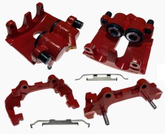 Brake Caliper Set incl. Brake Caliper Holder red Front Axle for Audi TT 8N 3.2 VR6, VW Golf 4 IV R32